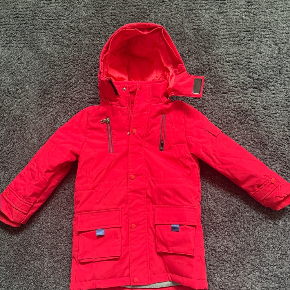 NWOT Boys insulated winter  Red Hooded Jacket Sz 6-7